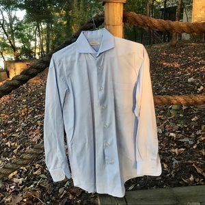 PETER MILLAR Blue Herringbone Shirt Medium